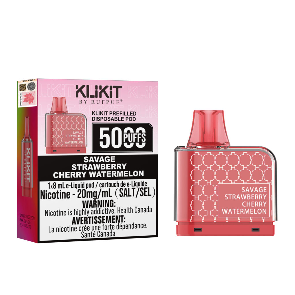 Savage Strawberry Cherry Watermelon Rufpuf Klikit Pod 5000 (20mg/ML ) <b style="color:red">(Excise tax)</b>