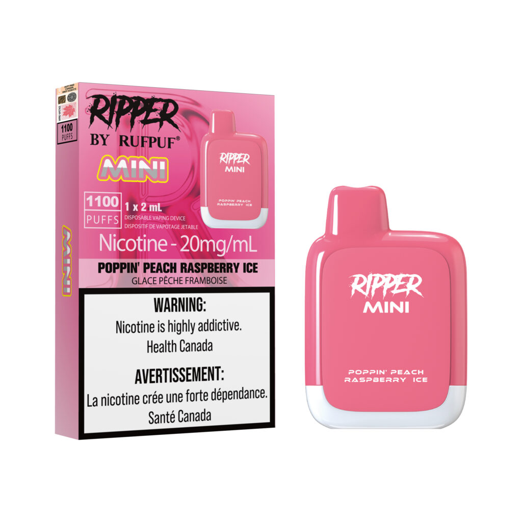 Poppin' Peach Raspberry Ice Rufpuf 1100 Puffs (20mg/ML) <b style="color:red">(Excise Tax)</b>