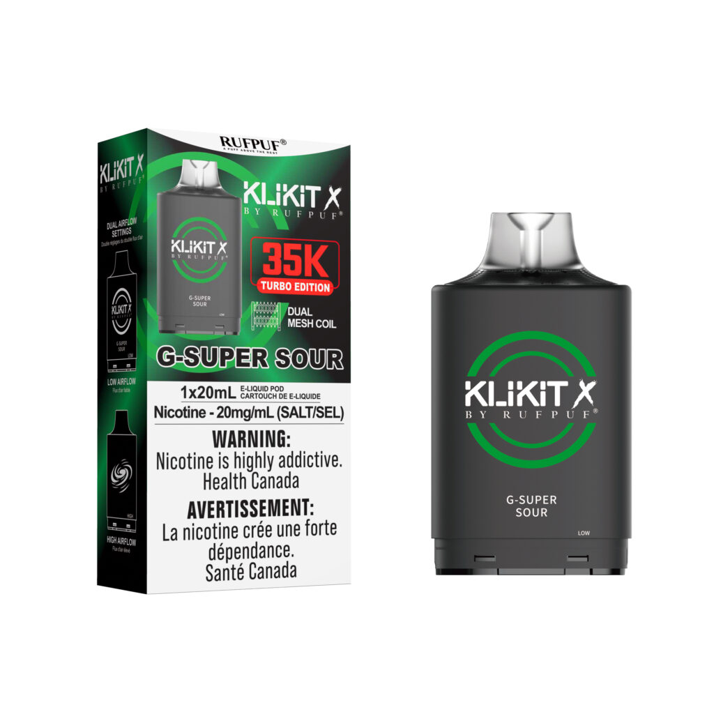 G-Super Sour Klikit X Pod 35K (20mg/ML) <b style="color:red">(Tax Incl.)</b>