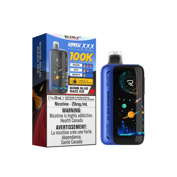 Bomb Blue Razz Ice 100K Ripper XXX (20mg/ML) <b style="color: red">(Tax Incl.)</b>