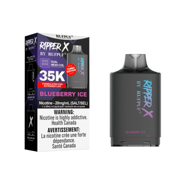 Blueberry Ice Ripper X 35K (20mg/ML) (Pod Only) <b style="color: RED">(Tax Incl.)</b>