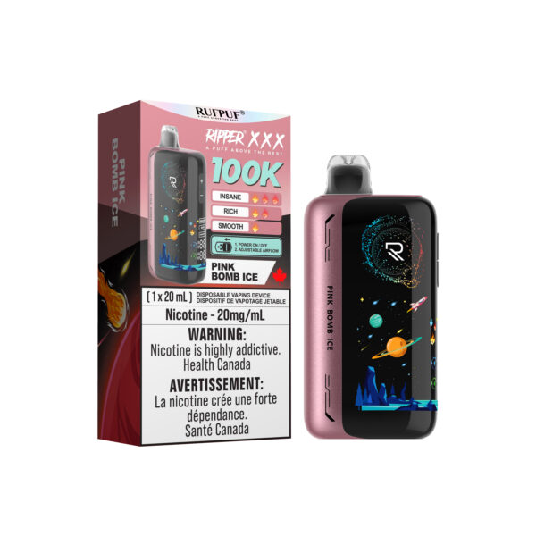 Pink Bomb Ice 100K Ripper XXX (20mg/ML) <b style="color: red">(Tax Incl.)</b>
