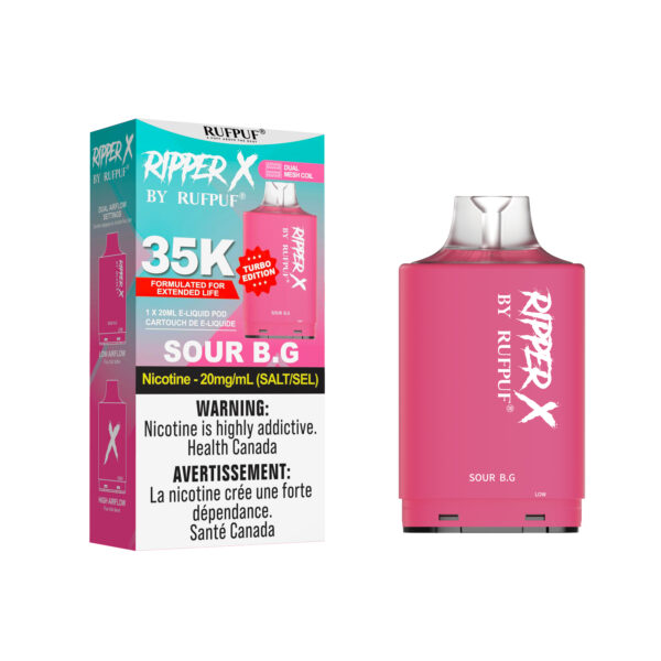 Sour B.G Ripper X 35K (20mg/ML) (Pod Only) <b style="color: RED">(Tax Incl.)</b>