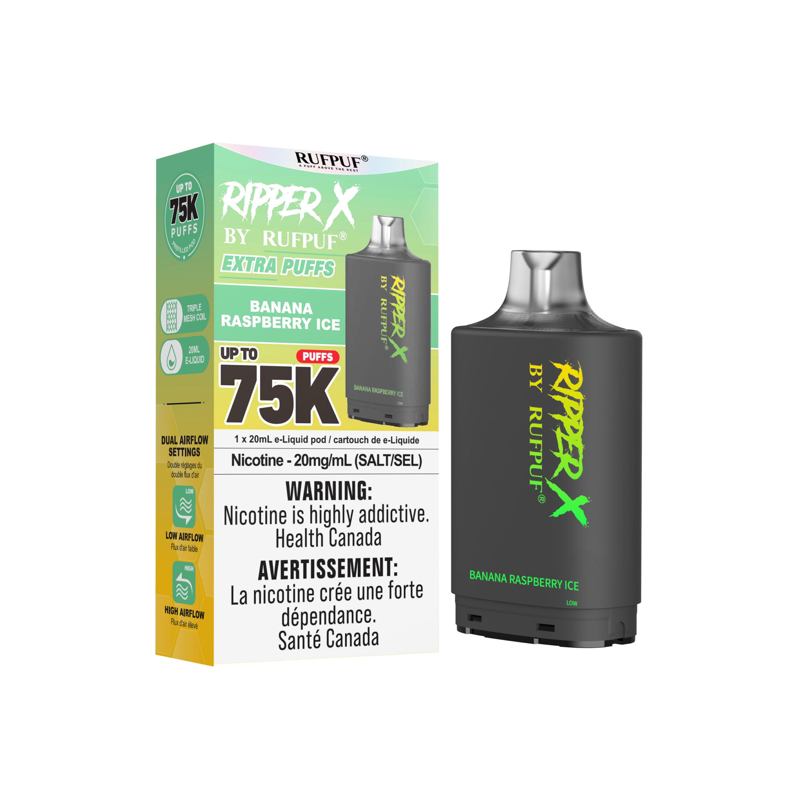 Banana Raspberry Ice RIPPER X 75K (Pod Only) <b Style="color:red">(Tax Incl.)</b>