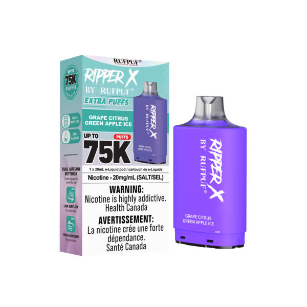 Grape Citrus Green Apple Ice RIPPER X 75K (Pod Only) <b Style="color:red">(Tax Incl.)</b>