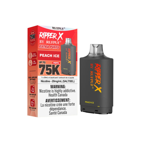 Peach Ice RIPPER X 75K (Pod Only) <b Style="color:red">(Tax Incl.)</b>
