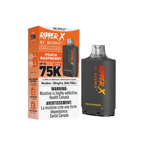 Peach Raspberry RIPPER X 75K (Pod Only) <b Style="color:red">(Tax Incl.)</b>