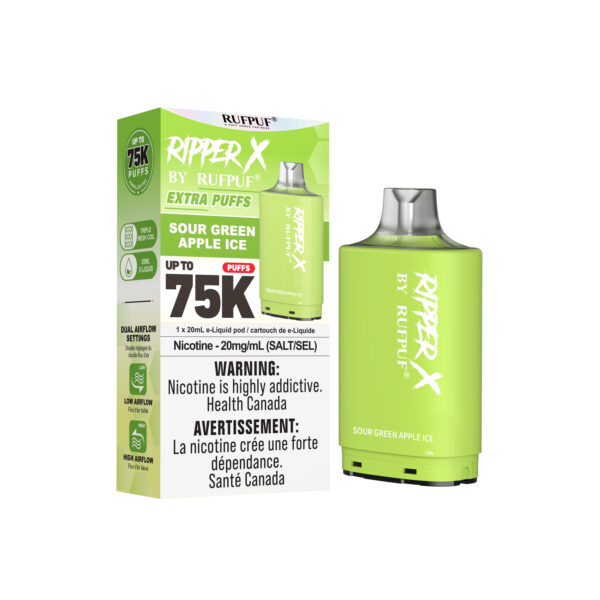 Sour Green Apple Ice RIPPER X 75K (Pod Only) <b Style="color:red">(Tax Incl.)</b>