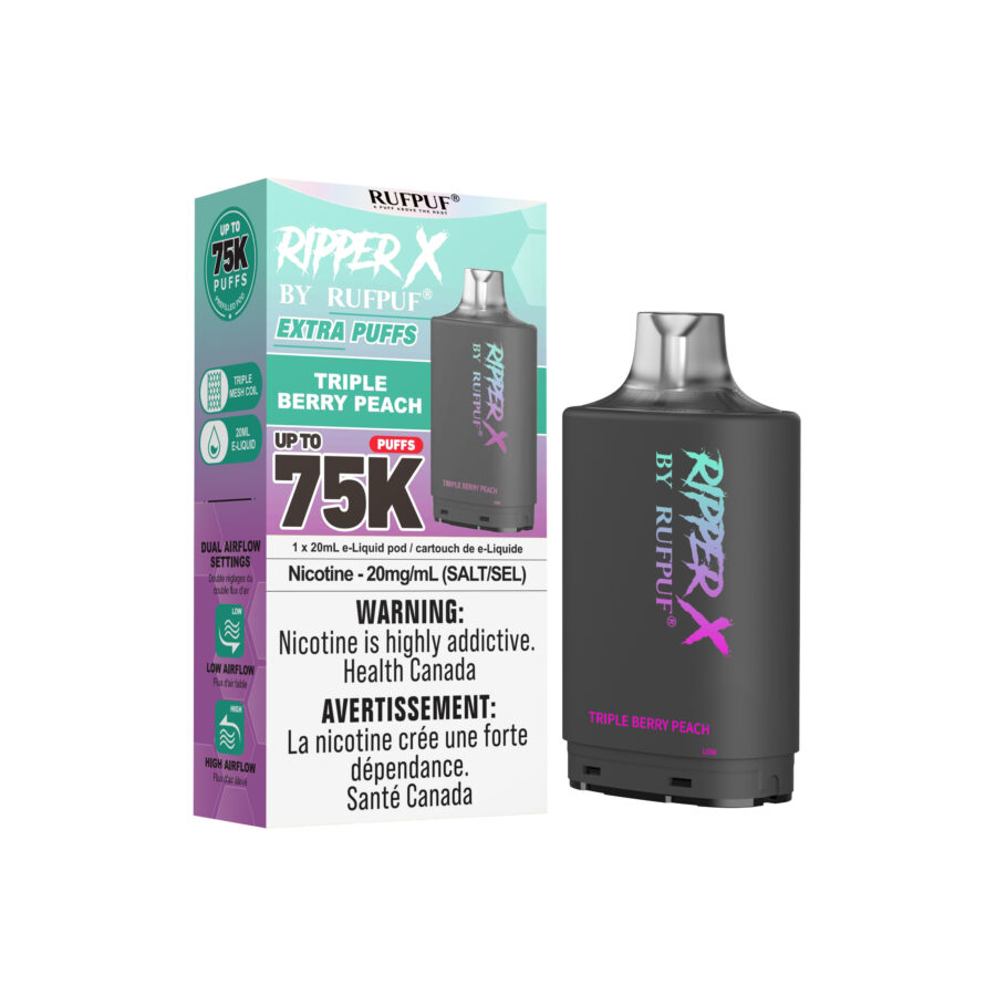 Triple Berry Peach RIPPER X 75K (Pod Only) <b Style="color:red">(Tax Incl.)</b>
