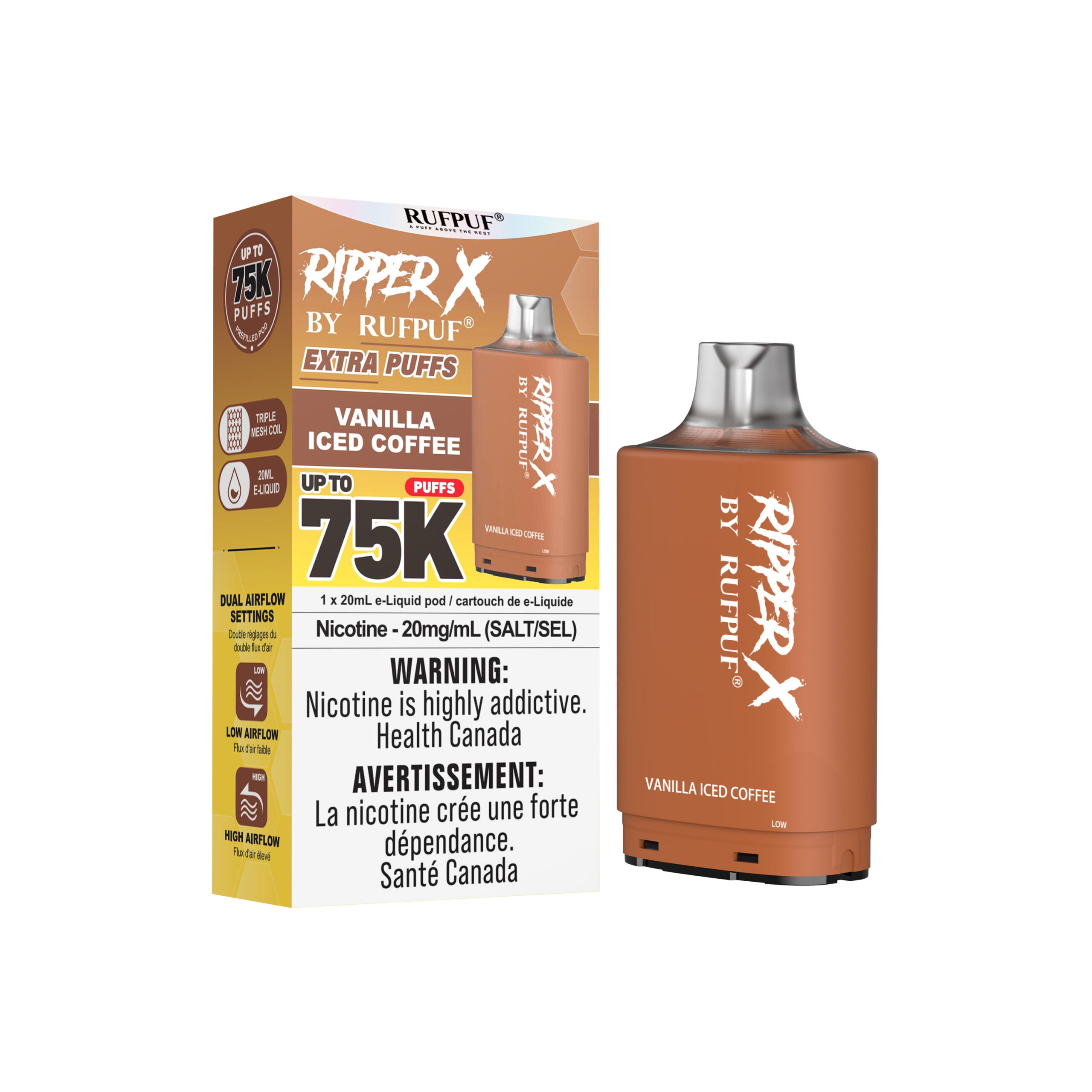 Vanilla Iced Coffee RIPPER X 75K (Pod Only) <b Style="color:red">(Tax Incl.)</b>