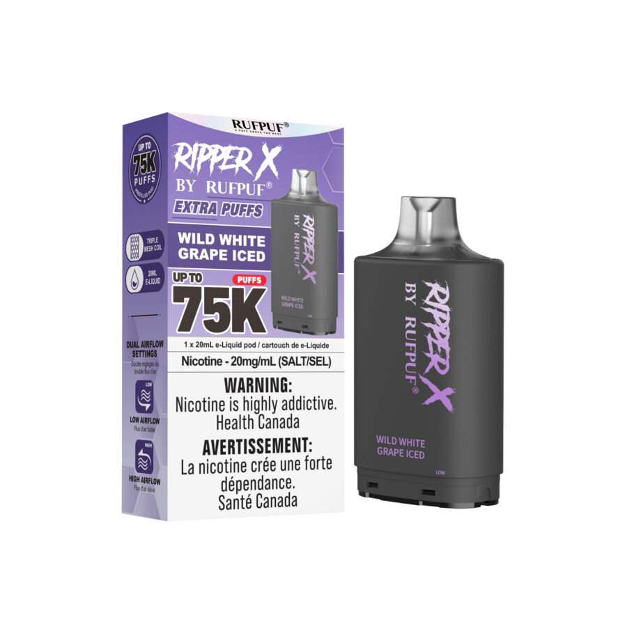 Wild White Grape Ice RIPPER X 75K (Pod Only) <b Style="color:red">(Tax Incl.)</b>