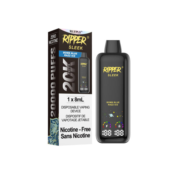 Bomb Blue Razz Ice (8ml) Ripper Sleek Zero Nic 20K <b Style="color:red">(Tax Incl.)</b>