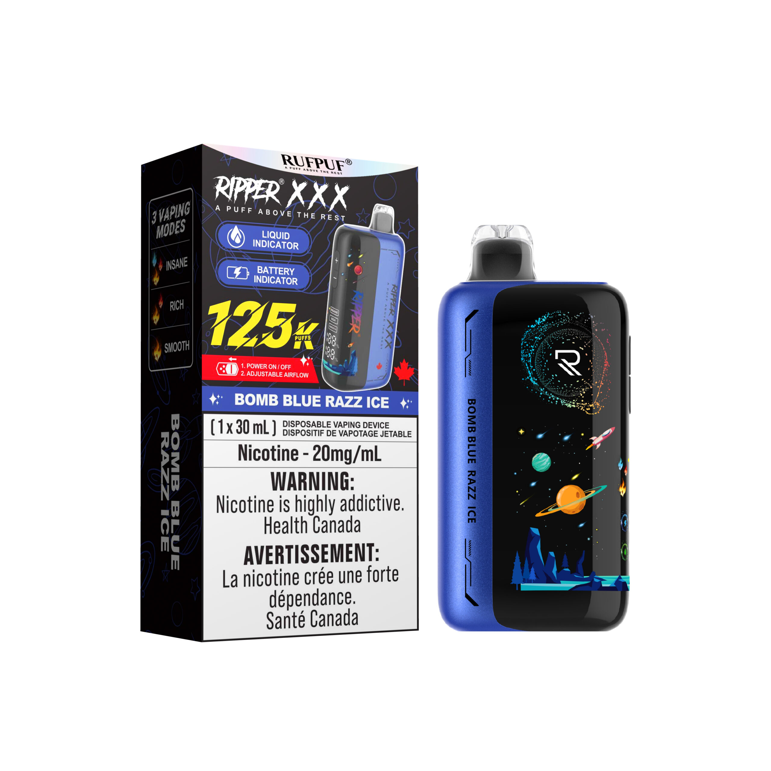 Bomb Blue Razz Ice 125K Ripper XXX <b style="color: red">(Tax Incl.)</b>