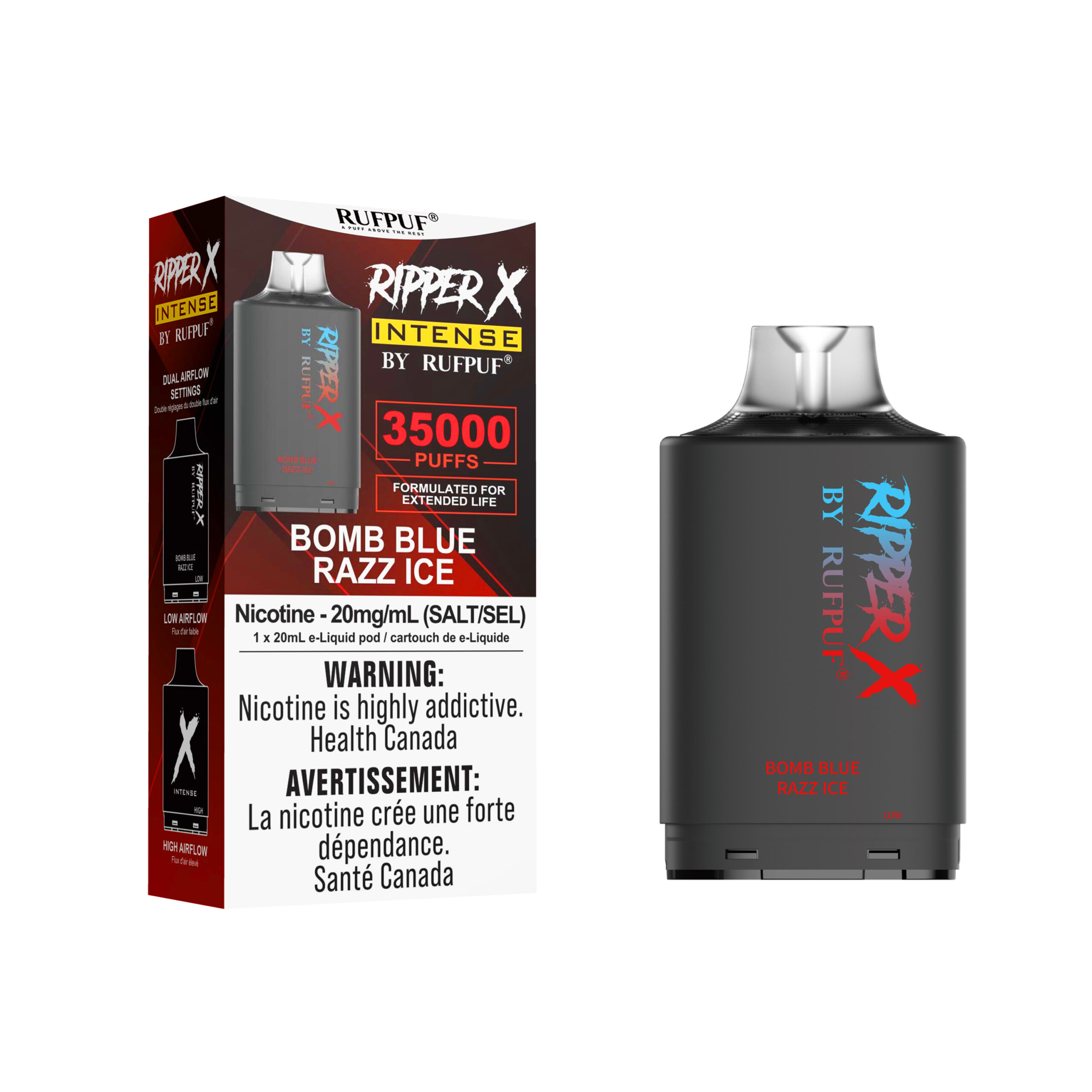 Bomb Blue Razz Ice Ripper X Intense 35K (Pod Only) <b style="color: RED">(Tax Incl.)</b>