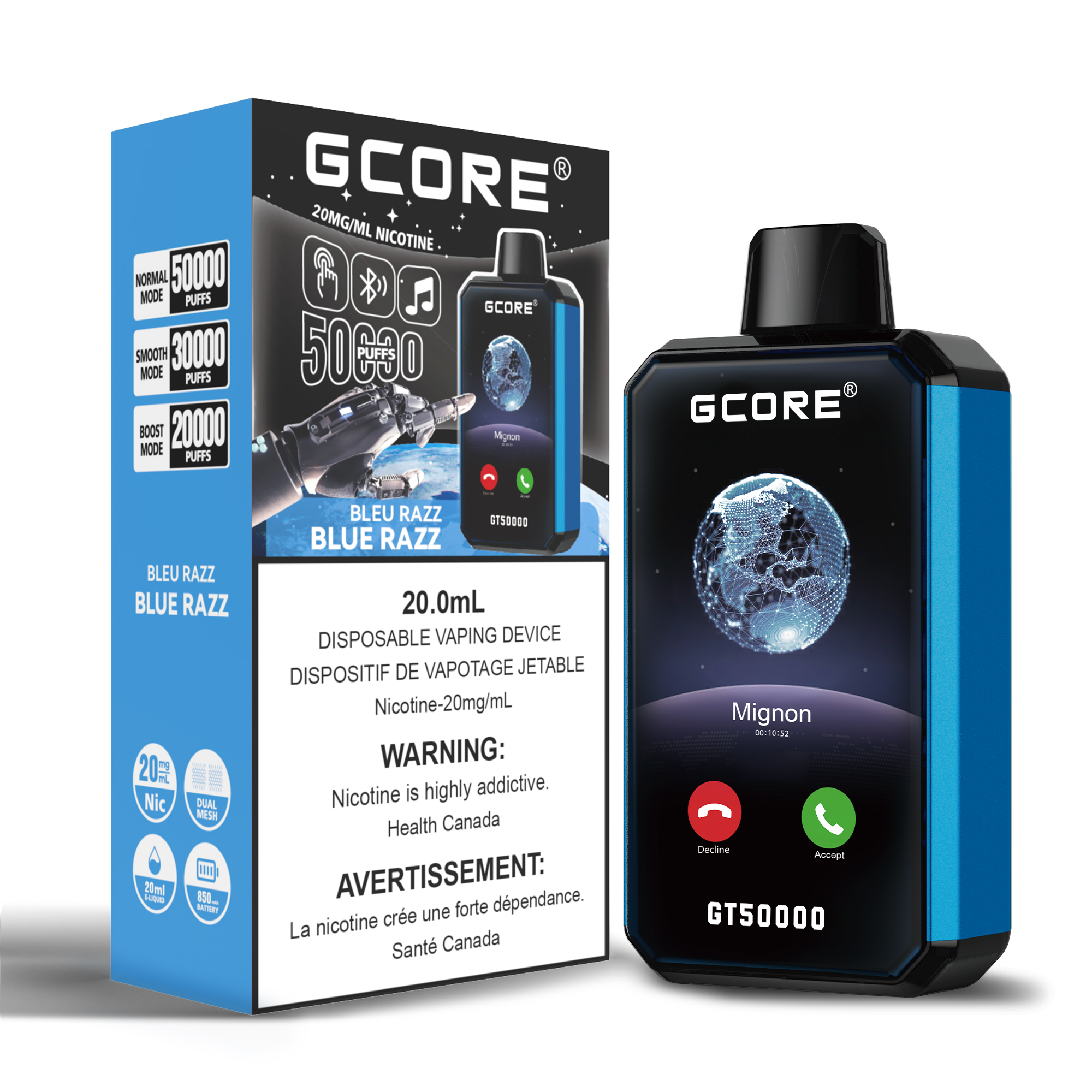 BLUE RAZZ GT 50K (20mg/ML) <b style="color:red">(Tax Incl.)</b>