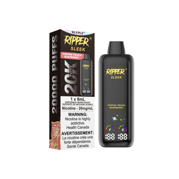 Poppin Peach Raspberry (8ml) (20mg/ml) Ripper Sleek 20K <b Style="color:red">(Tax Incl.)</b>