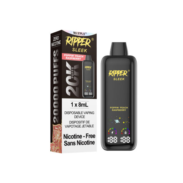 Poppin Peach Raspberry (8ml) Ripper Sleek Zero Nic 20K <b Style="color:red">(Tax Incl.)</b>