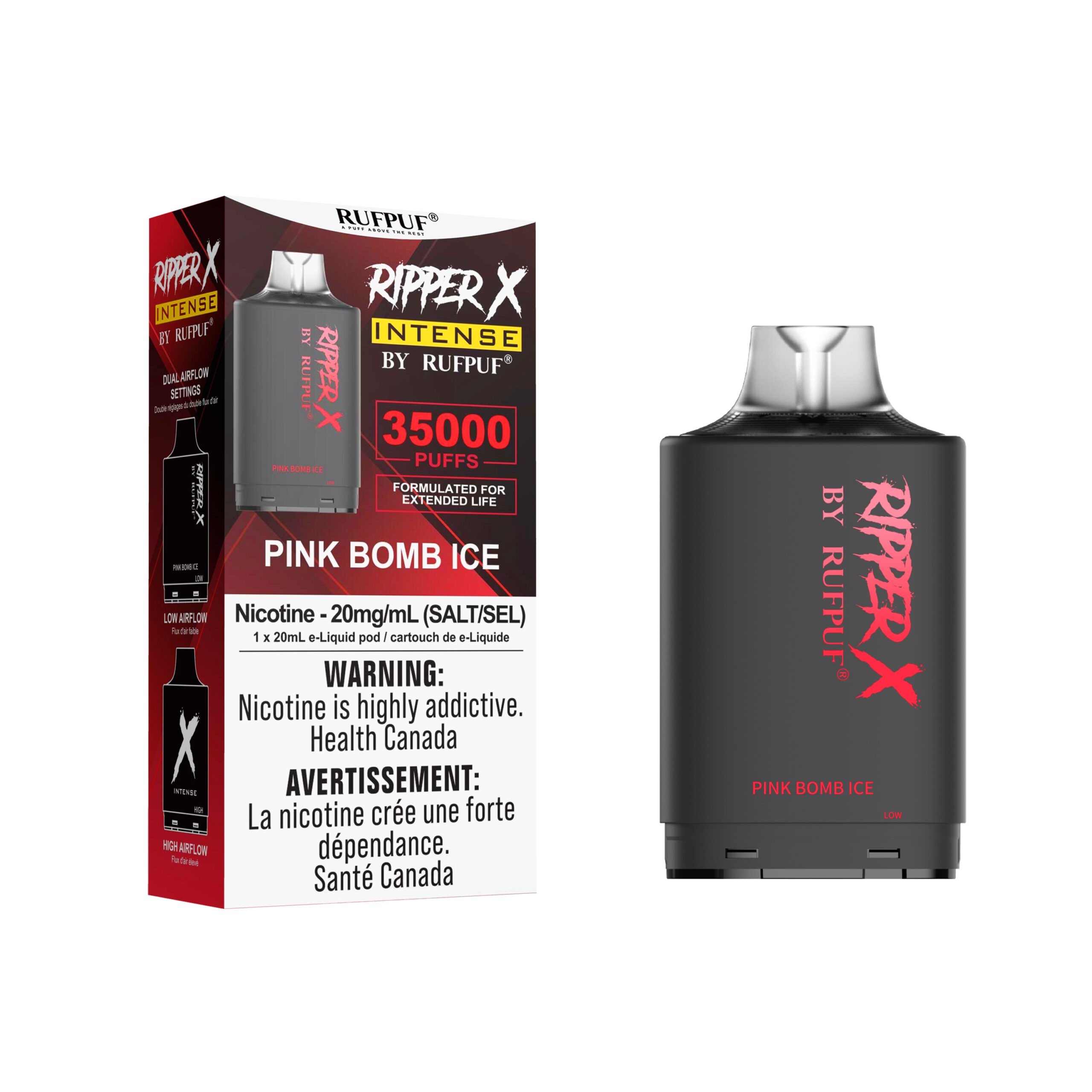 Pink Bomb Ice Ripper X Intense 35K (Pod Only) <b style="color: RED">(Tax Incl.)</b>
