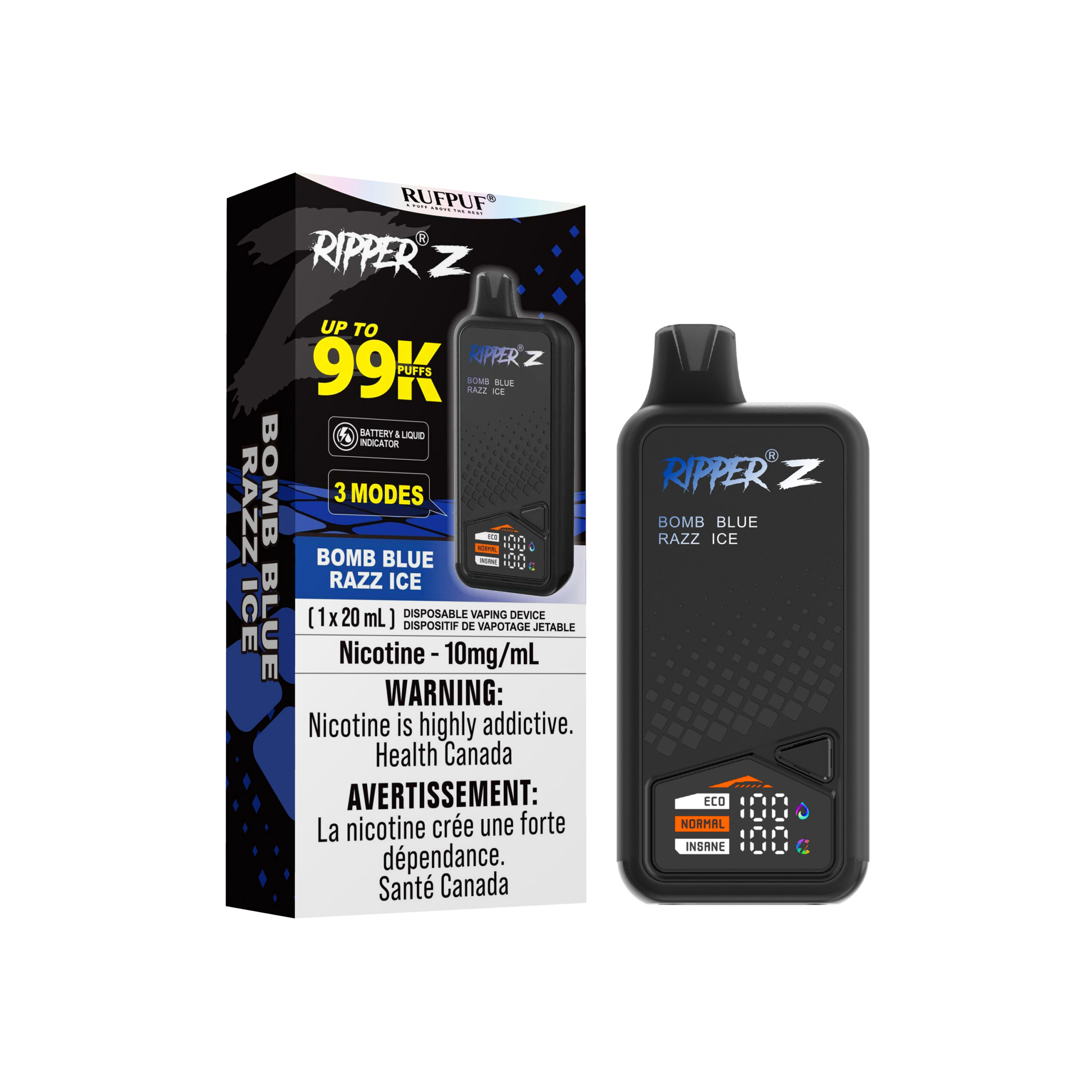 BOMB BLUE RAZZ ICE (20ml) (10mg/ml) Ripper Z <b style="color:red">(Excise Tax Included)</b>