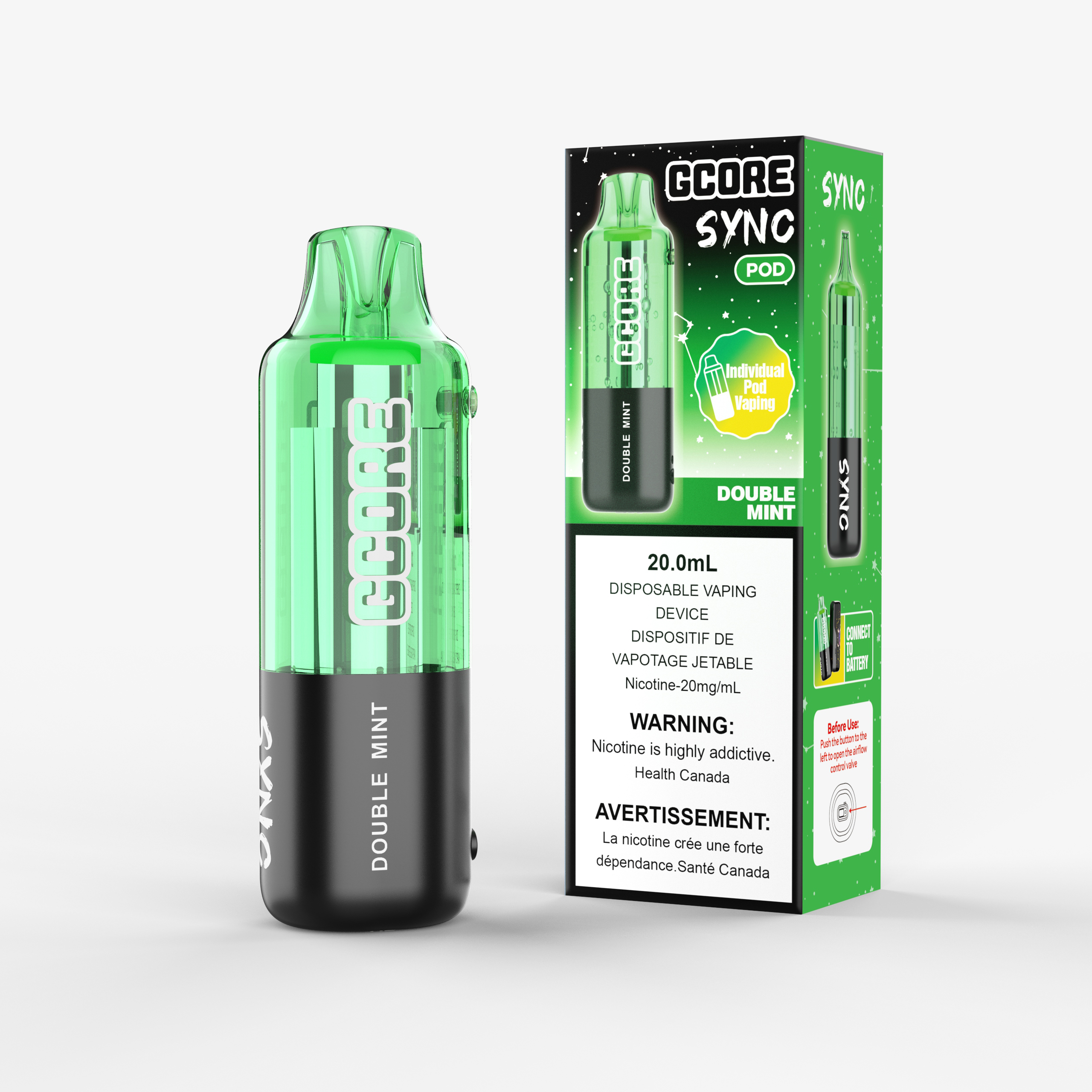 Double Mint Gcore Sync <b Style="color:red">(Pod Only)</b> (20ML) (20MG/ML) <b Style="color:red">(Tax Incl.)</b>