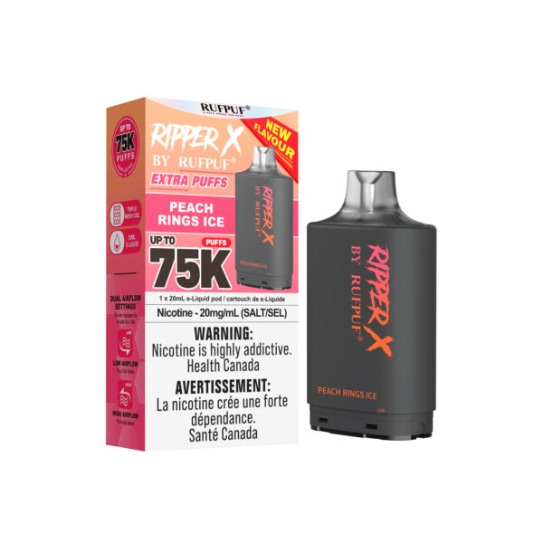 Peach Rings Ice RIPPER X 75K (Pod Only) <b Style="color:red">(Tax Incl.)</b>