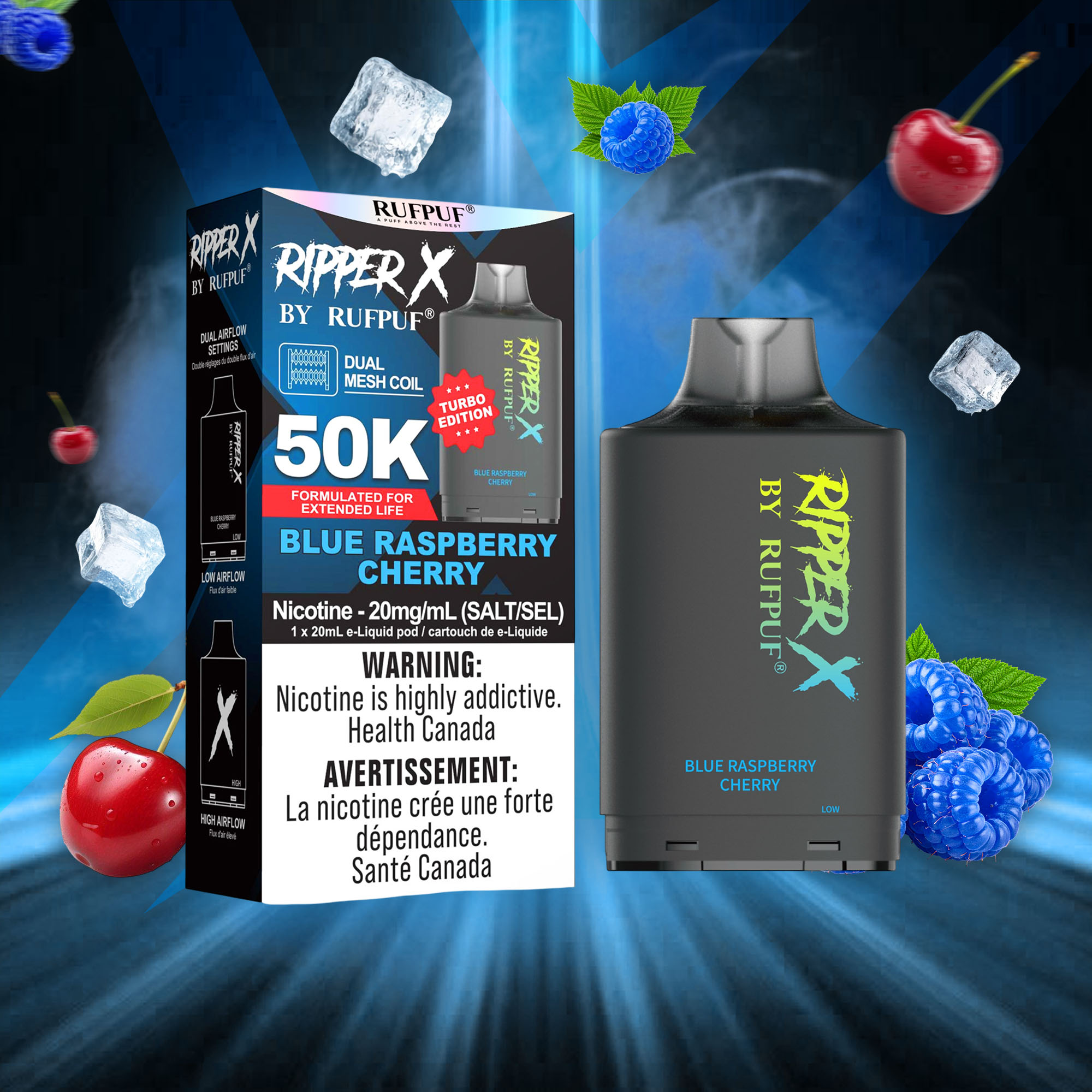 Blue Raspberry Cherry RIPPER X 50K (Pod Only) <b Style="color:red">(Tax Incl.)</b>