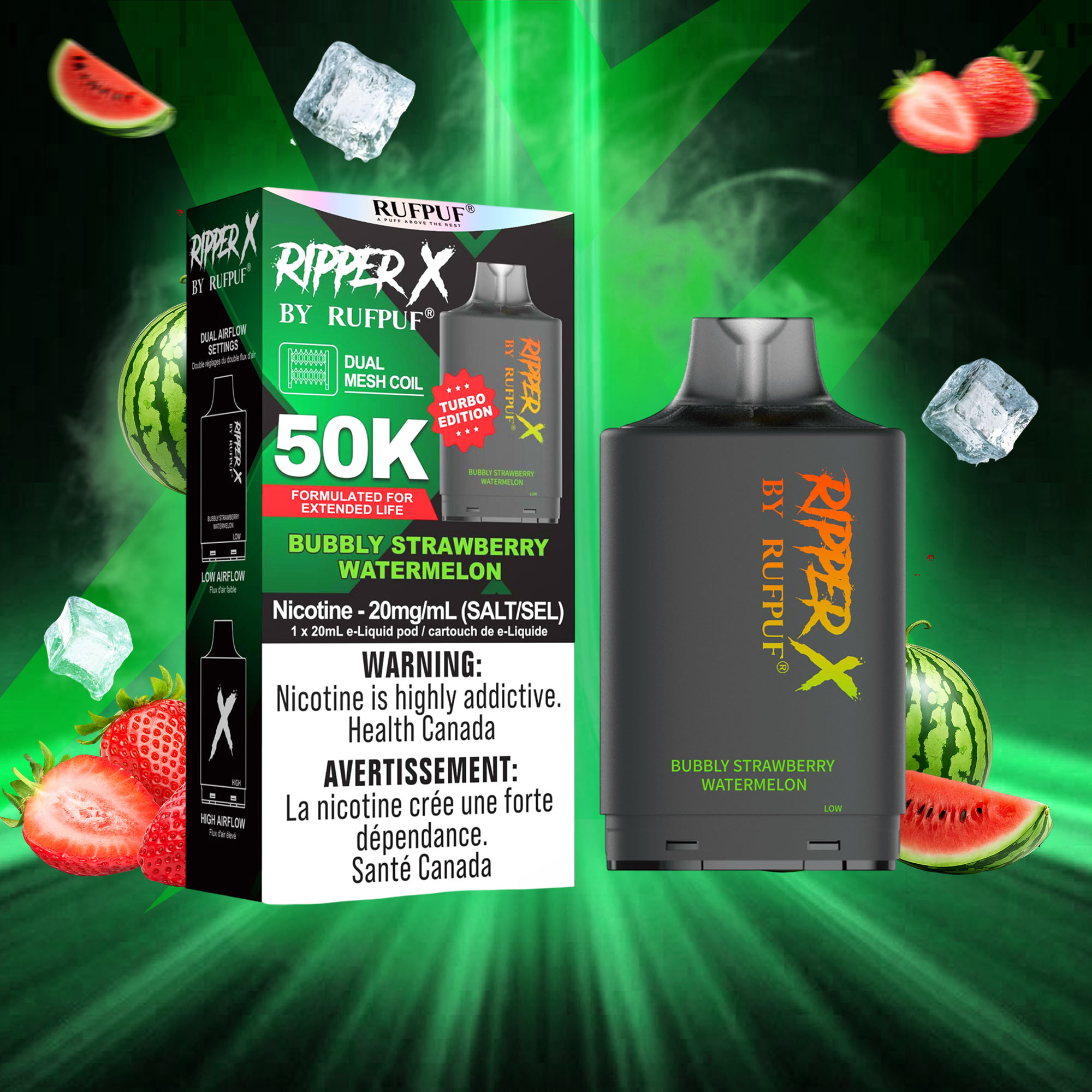 Bubbly Strawberry Watermelon RIPPER X 50K (Pod Only) <b Style="color:red">(Tax Incl.)</b>