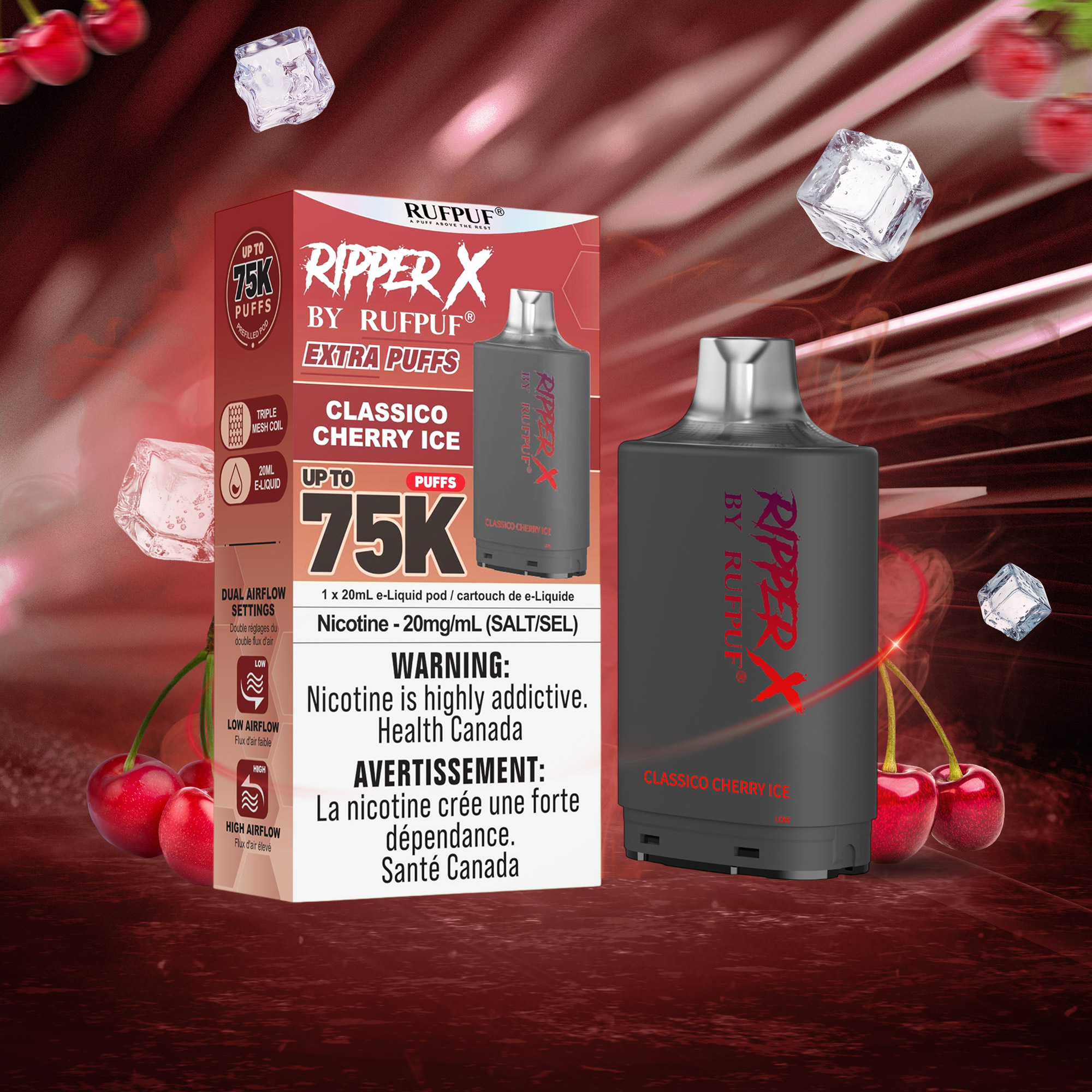 Classico Cherry Ice RIPPER X 75K (Pod Only) <b Style="color:red">(Tax Incl.)</b>