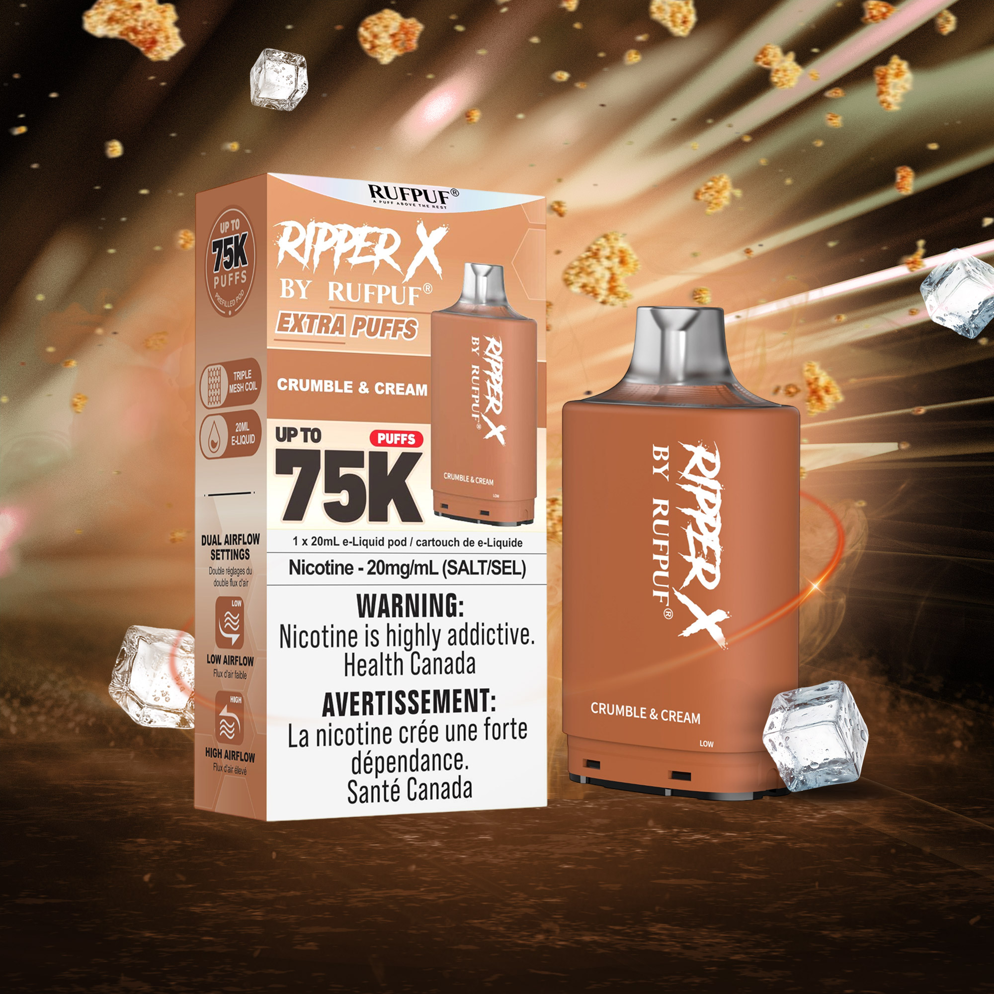 Crumble & Cream RIPPER X 75K (Pod Only) <b Style="color:red">(Tax Incl.)</b>