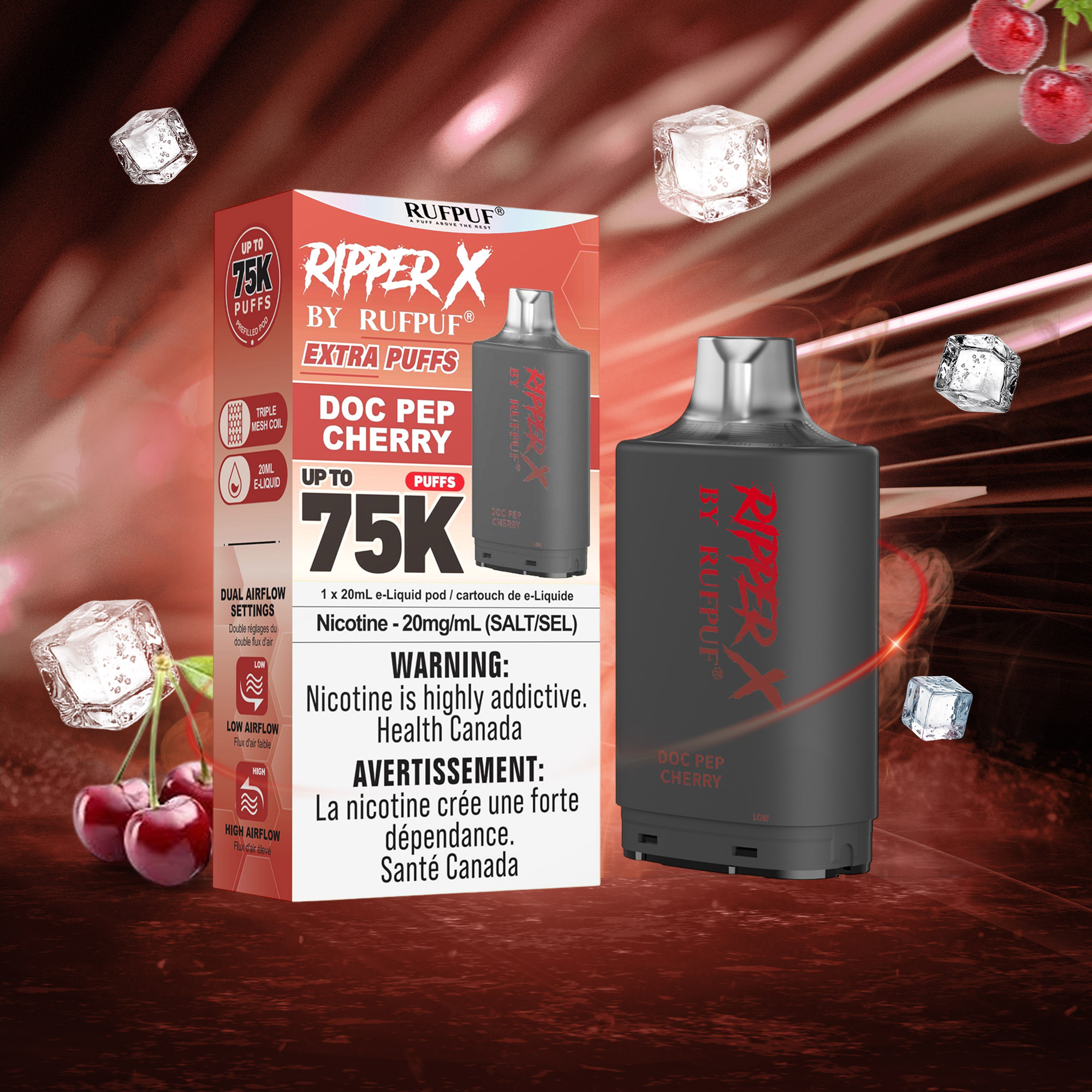 DOC PEP Cherry RIPPER X 75K (Pod Only) <b Style="color:red">(Tax Incl.)</b>