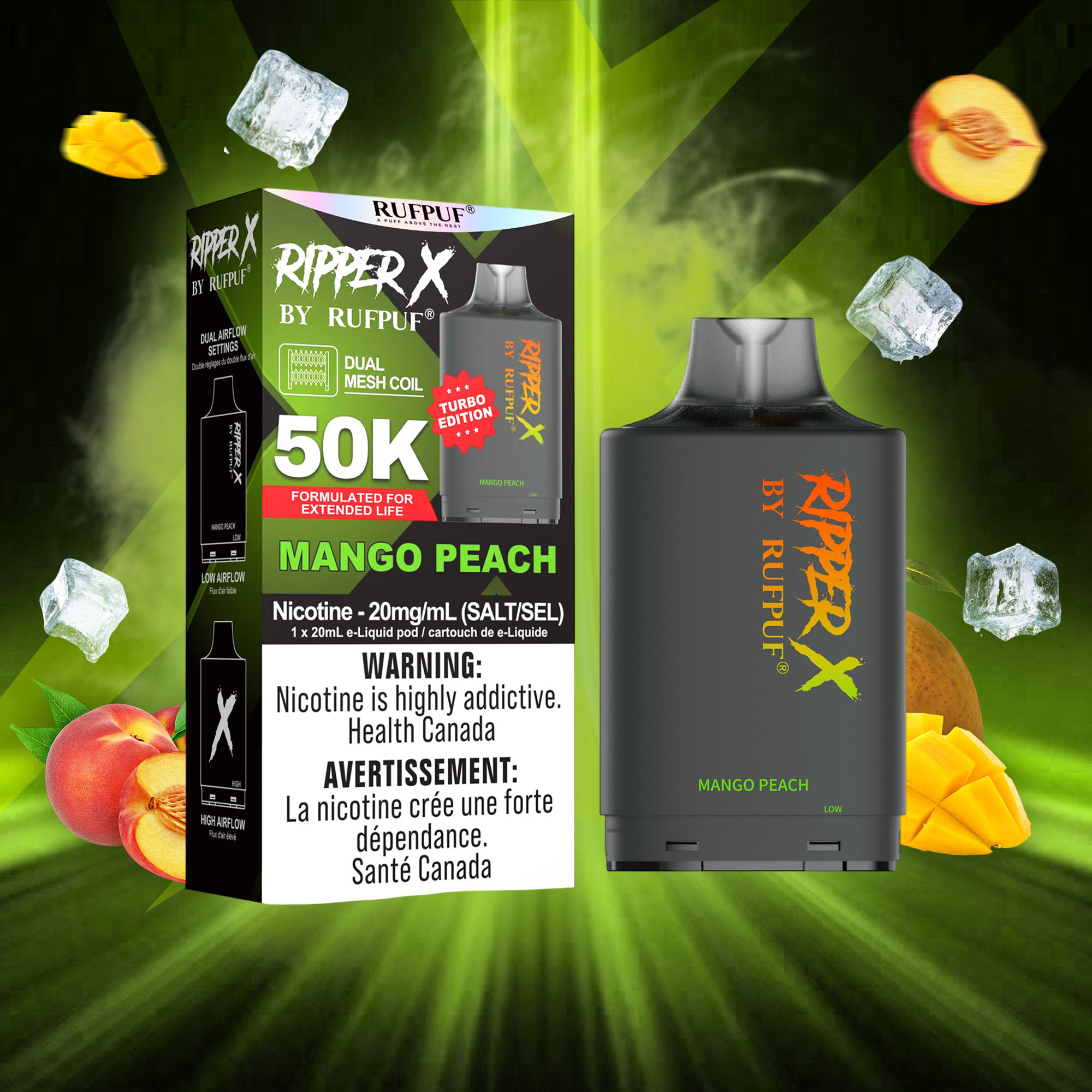 Mango Peach RIPPER X 50K (Pod Only) <b Style="color:red">(Tax Incl.)</b>