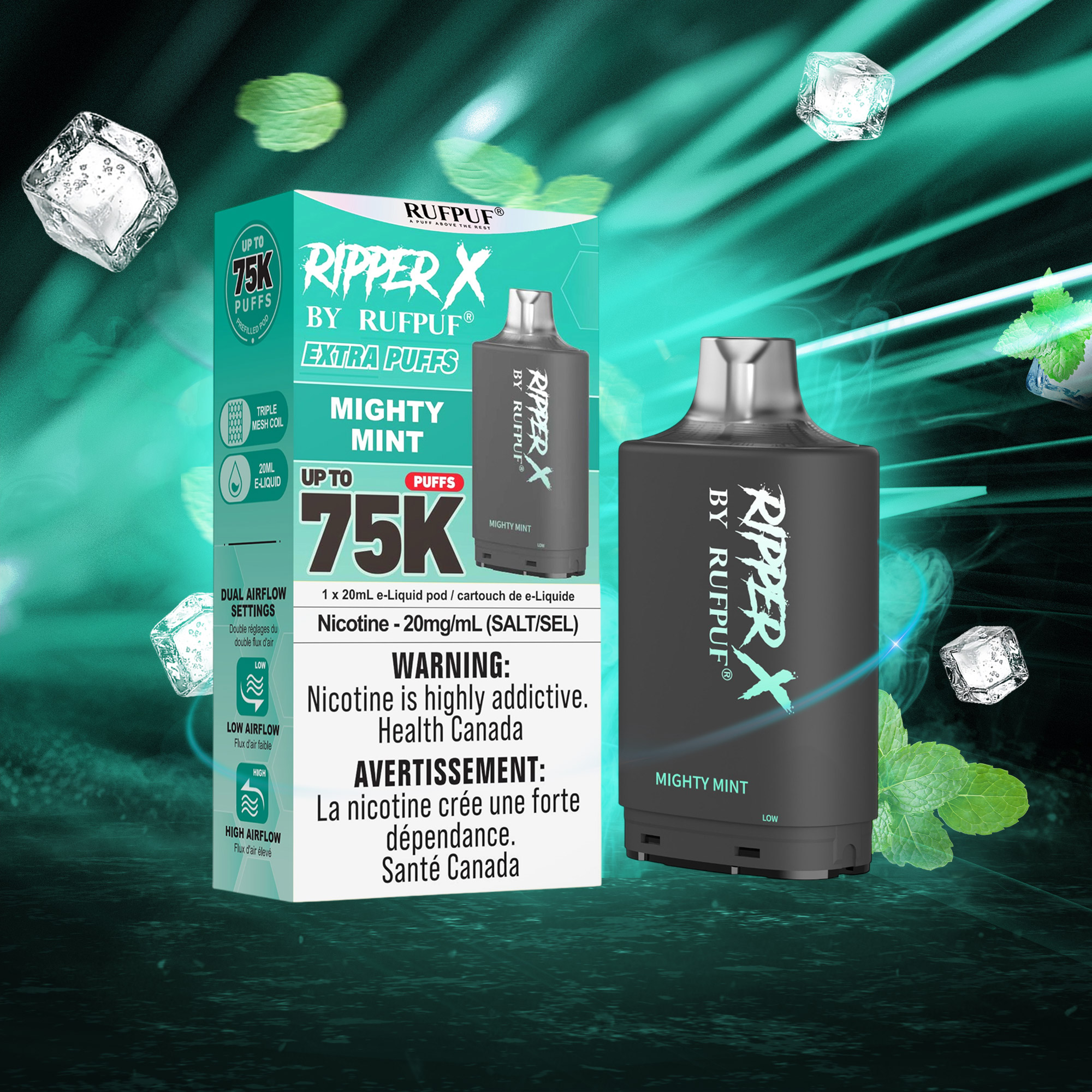 Mighty Mint RIPPER X 75K (Pod Only) <b Style="color:red">(Tax Incl.)</b>