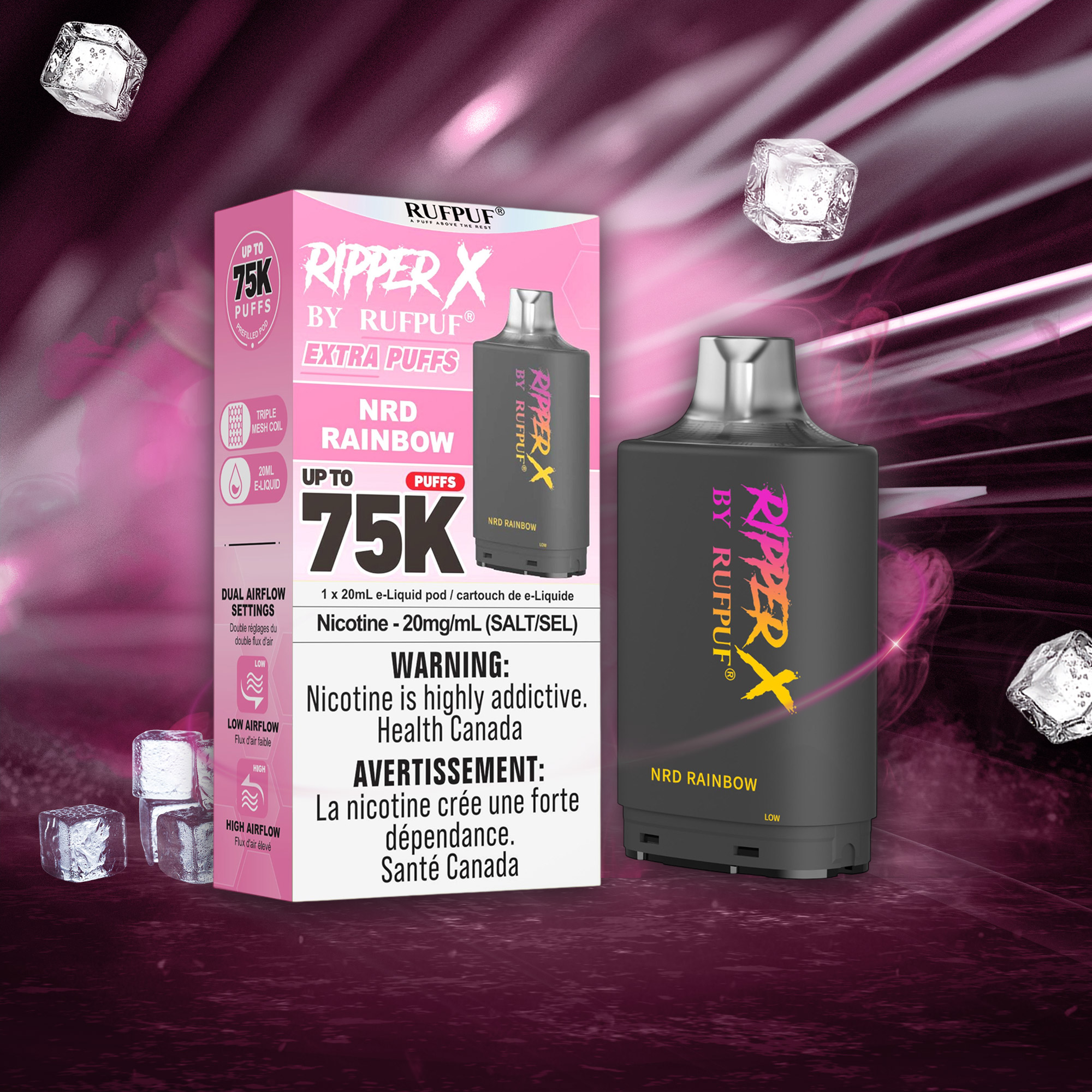 Rainbow RIPPER X 75K (Pod Only) <b Style="color:red">(Tax Incl.)</b>