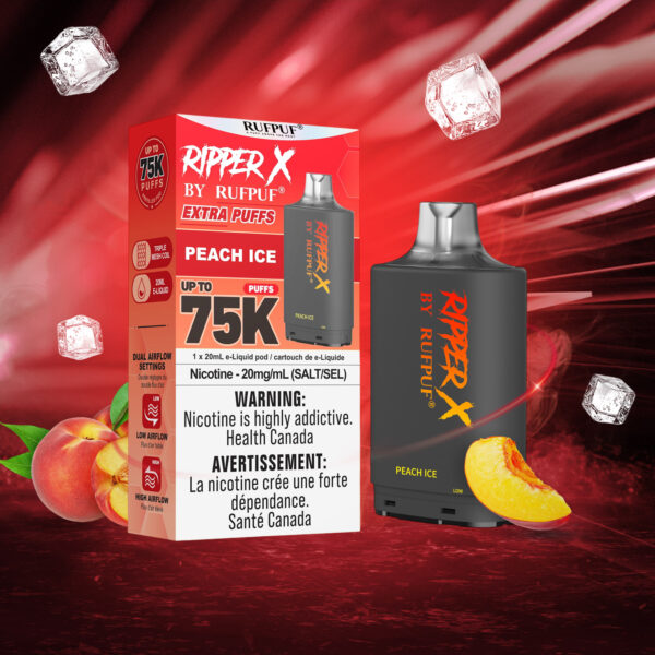 Peach Ice RIPPER X 75K (Pod Only) <b Style="color:red">(Tax Incl.)</b>