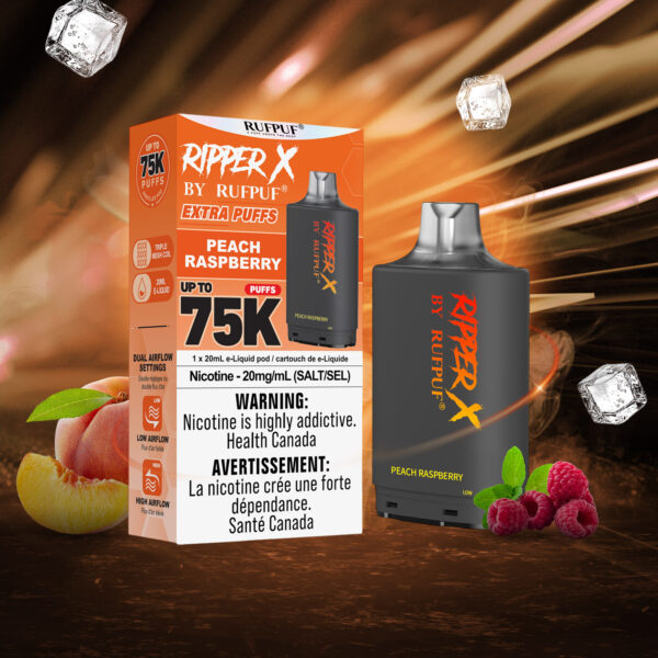 Peach Raspberry RIPPER X 75K (Pod Only) <b Style="color:red">(Tax Incl.)</b>