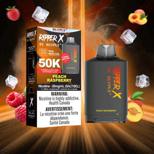 Peach Raspberry RIPPER X 50K (Pod Only) <b Style="color:red">(Tax Incl.)</b>
