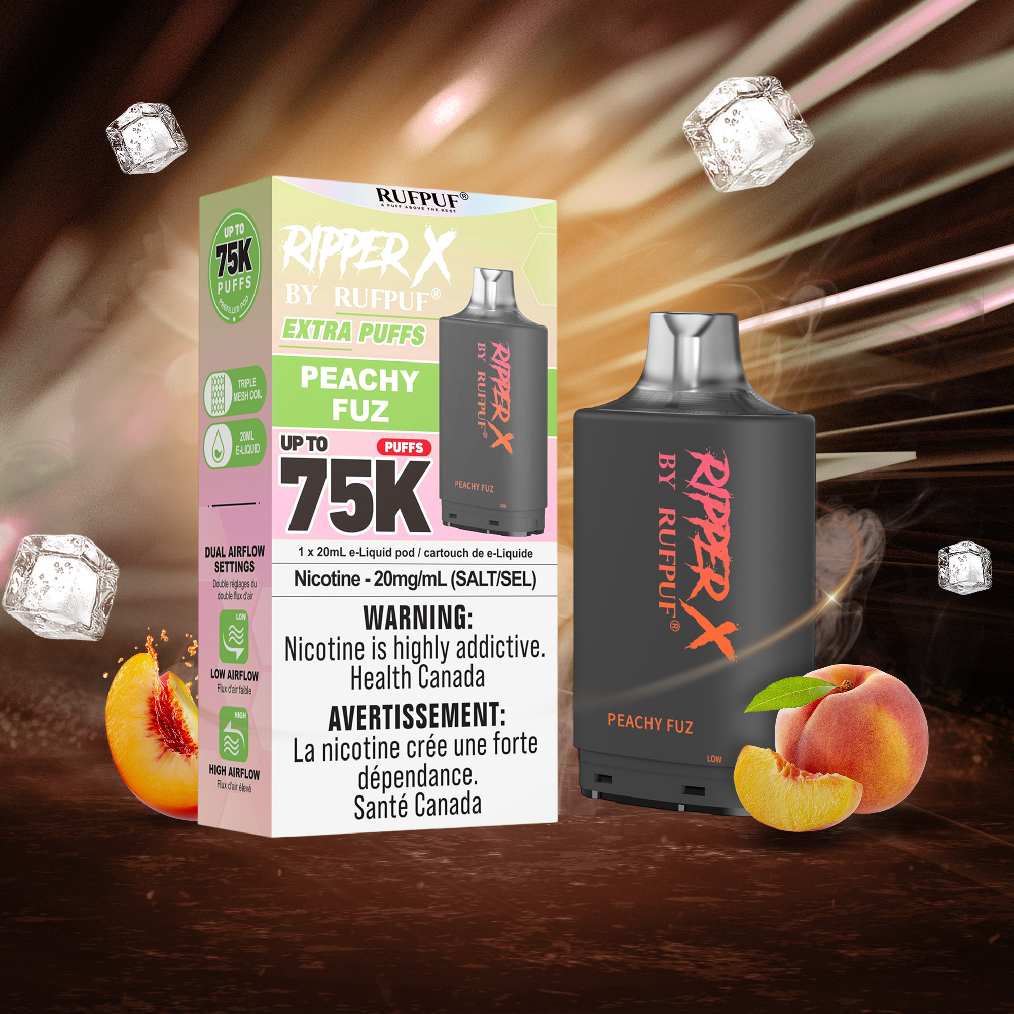 Peachy Fuz RIPPER X 75K (Pod Only) <b Style="color:red">(Tax Incl.)</b>