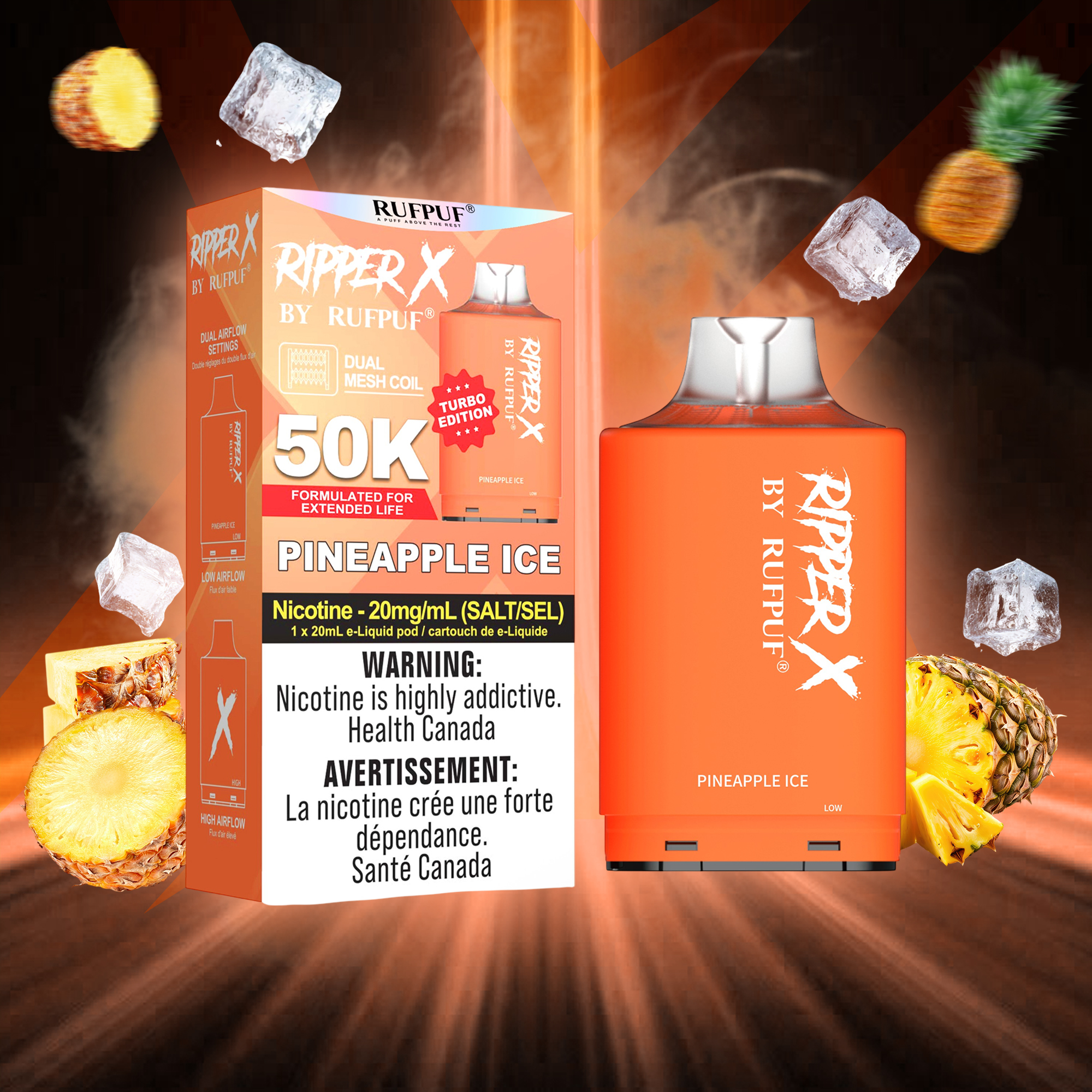 Pineapple Ice RIPPER X 50K (Pod Only) <b Style="color:red">(Tax Incl.)</b>