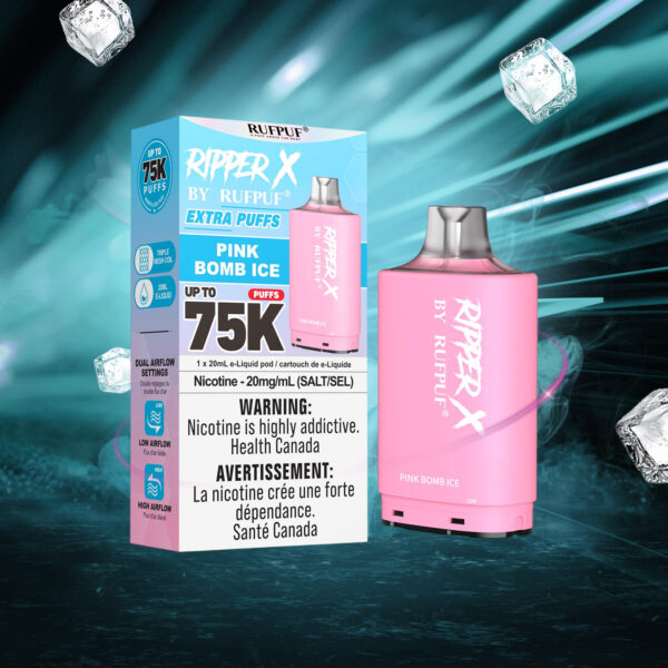 Pink Bomb Ice RIPPER X 75K (Pod Only) <b Style="color:red">(Tax Incl.)</b>