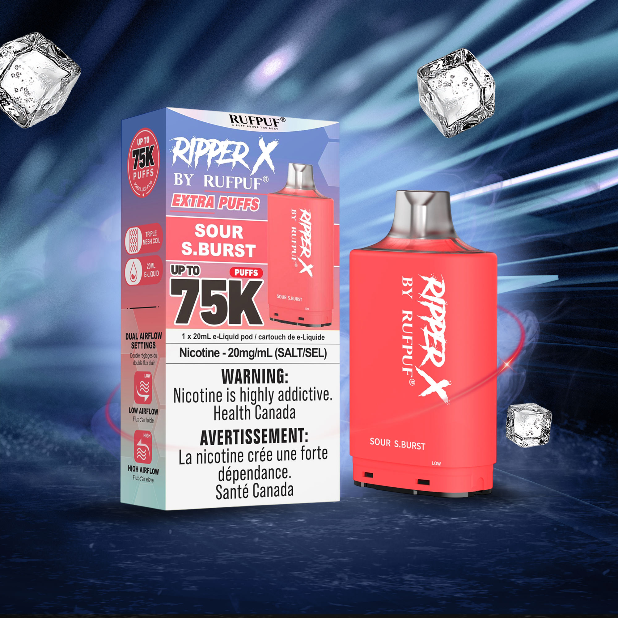 Sour S.Burst RIPPER X 75K (Pod Only) <b Style="color:red">(Tax Incl.)</b>