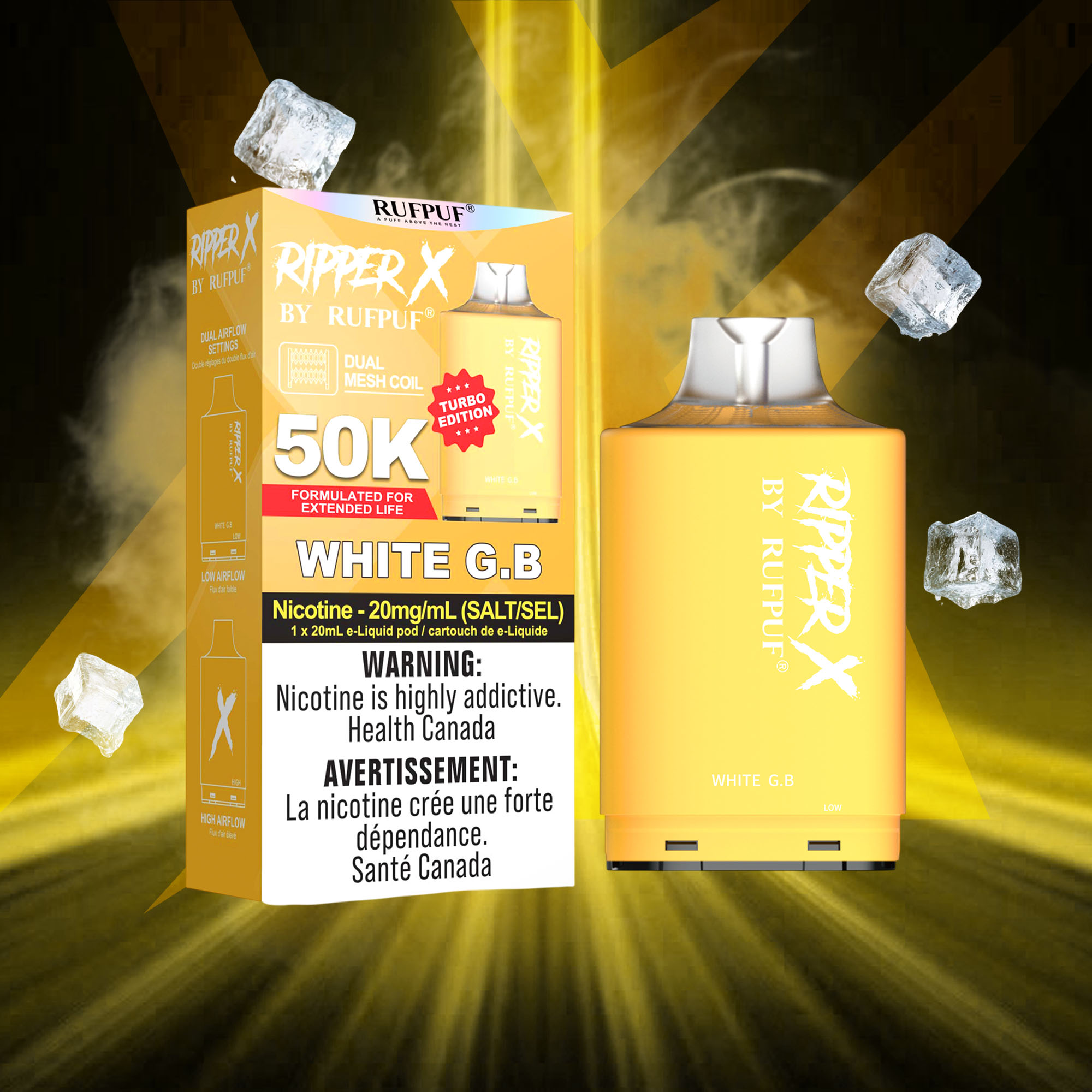 White G.B RIPPER X 50K (Pod Only) <b Style="color:red">(Tax Incl.)</b>