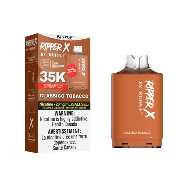 Classic Tobacco Ripper X 35K (20mg/ML) (Pod Only) <b style="color: RED">(Tax Incl.)</b>